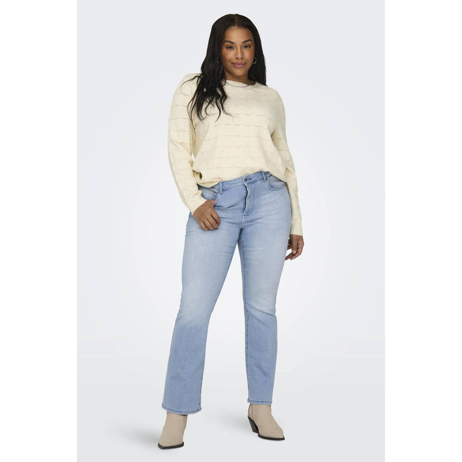 ONLY CARMAKOMA high waist flared jeans CARWILLY light blue denim