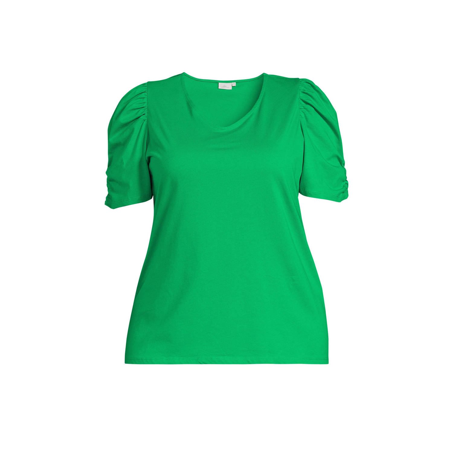 ONLY CARMAKOMA T-shirt CARDRAVY met plooien groen