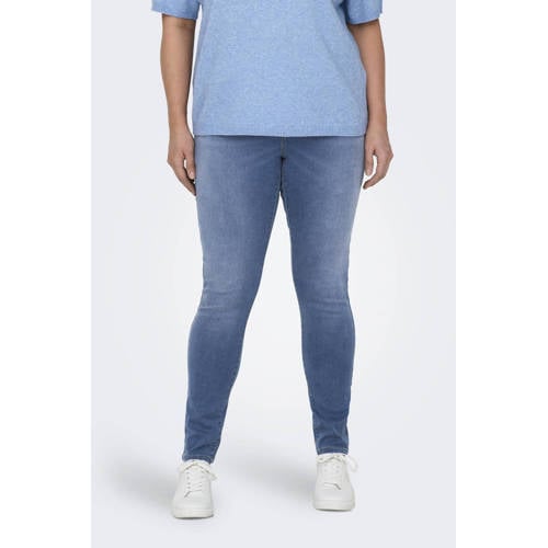ONLY CARMAKOMA high waist skinny jeans light blue denim afbeelding