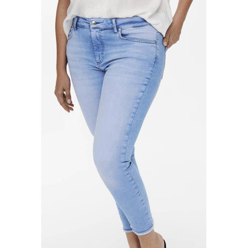 ONLY CARMAKOMA cropped skinny jeans Carwilly light blue denim afbeelding