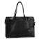 Manfield leren shopper met crocoprint zwart