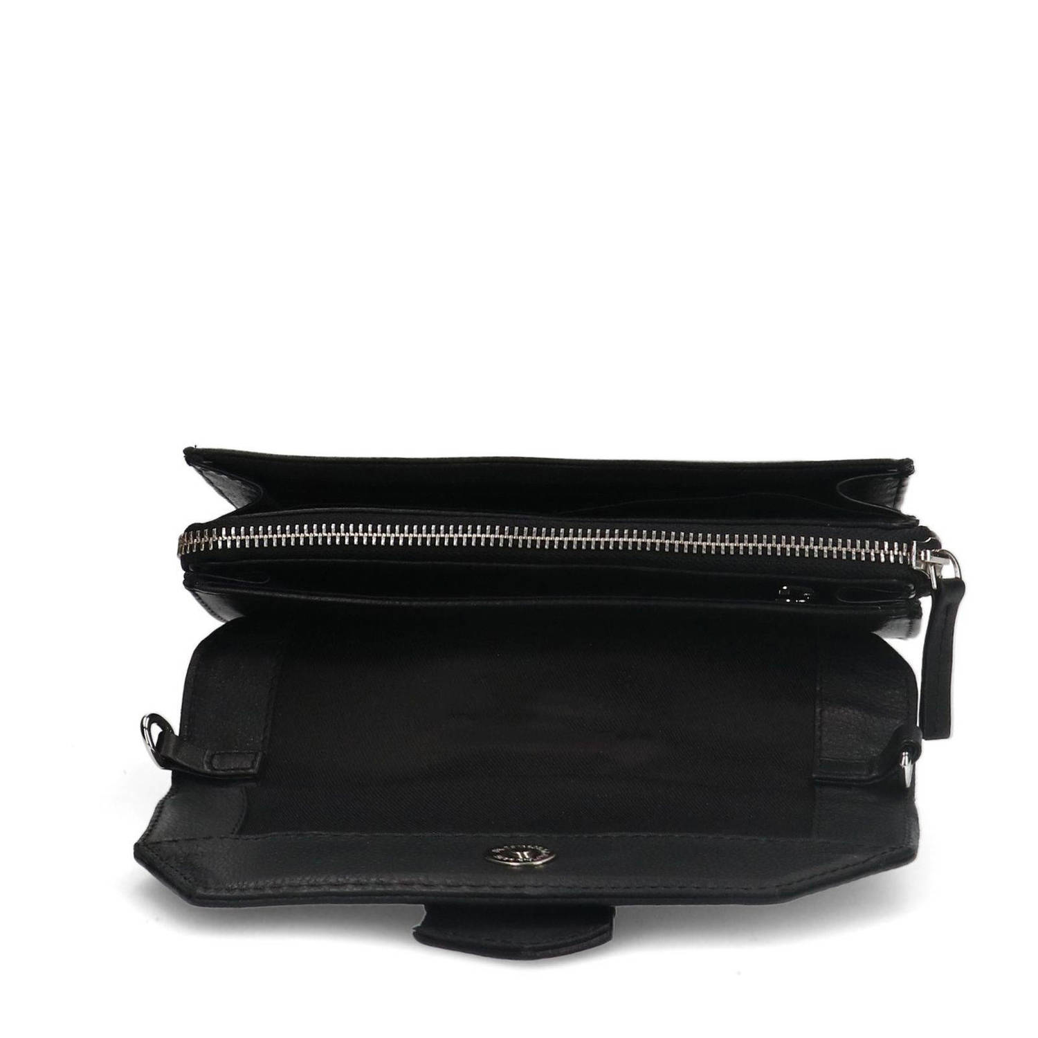 Manfield leren crossbody tas zwart