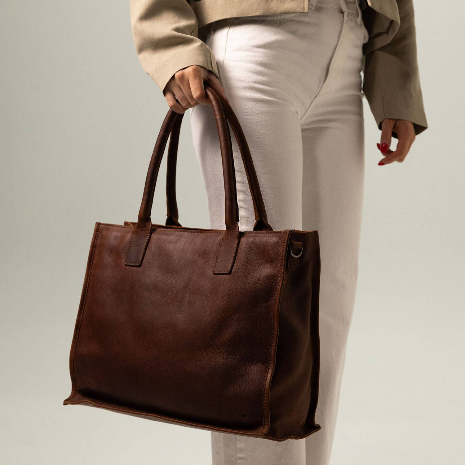 Manfield leren shopper