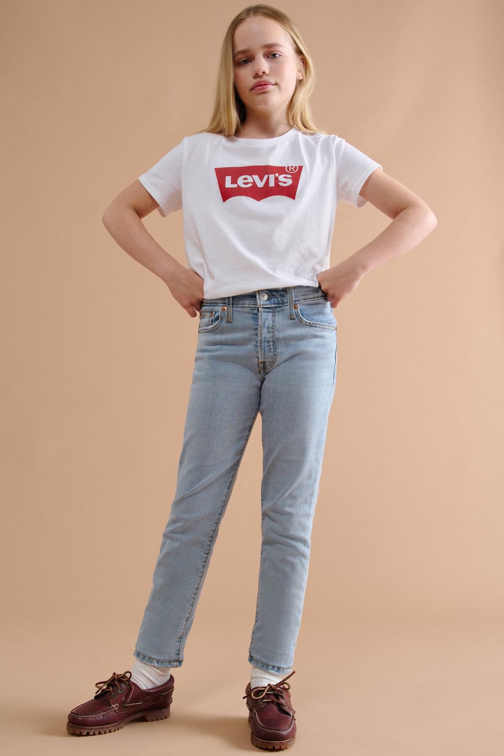 Levi's Kids T-shirt BATWING met logo wit/rood
