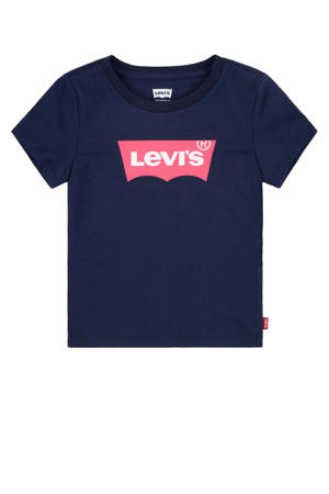 T-shirt BATWING met logo donkerblauw/roze