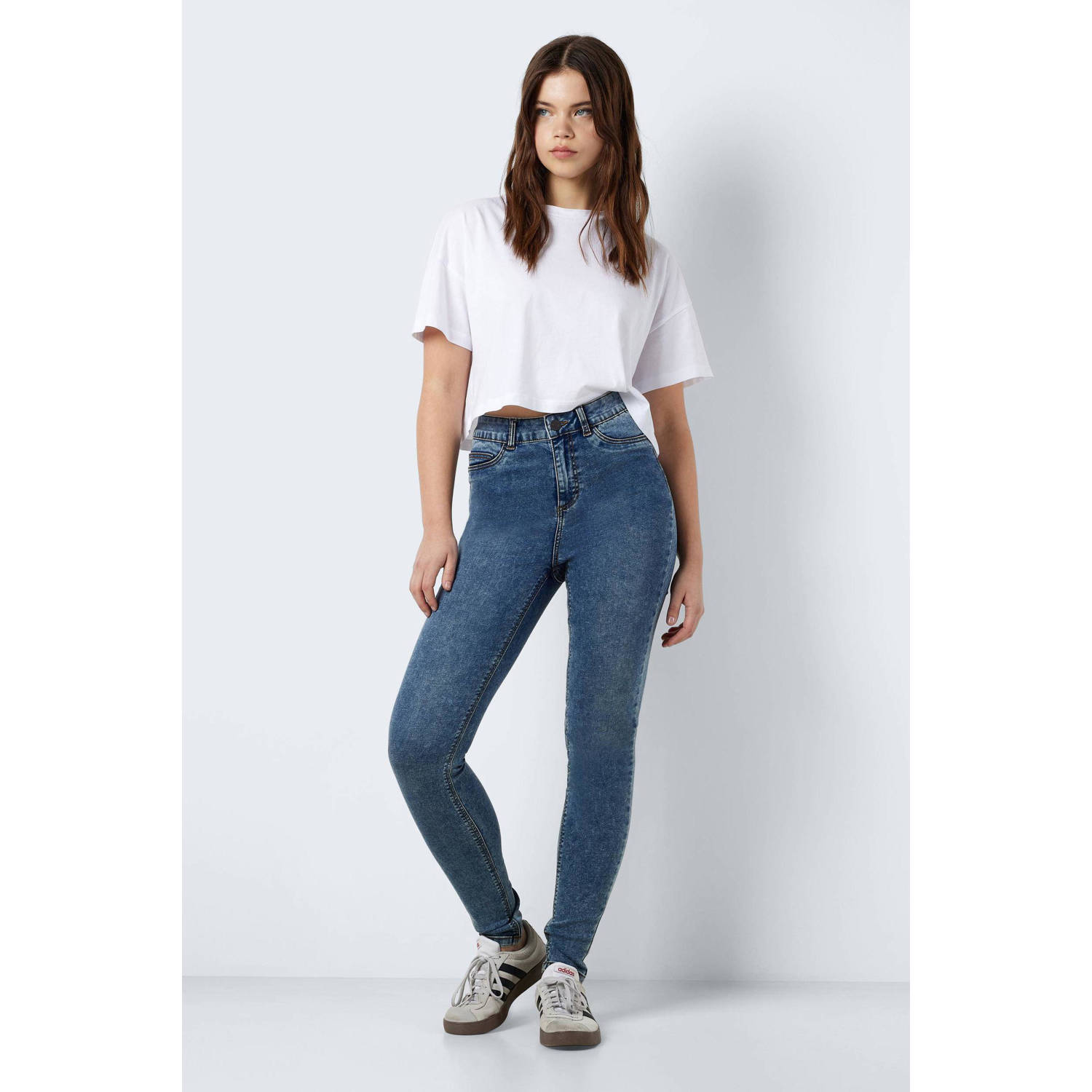 NOISY MAY high waist skinny jeans NMCALLIE medium blue