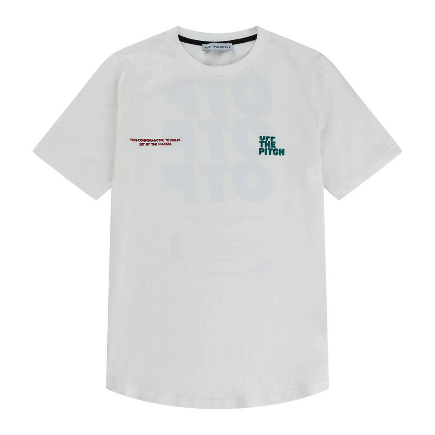 Off The Pitch slim fit T-shirt Division met backprint off white