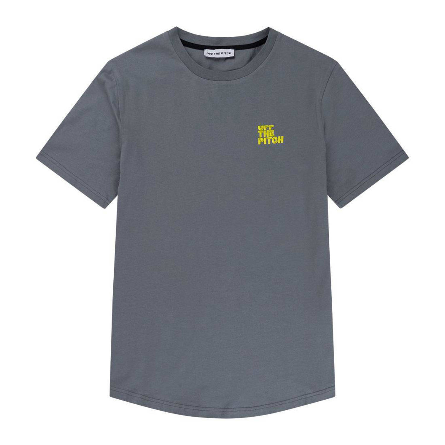 Off The Pitch slim fit T-shirt Fullstop met backprint stormy weather