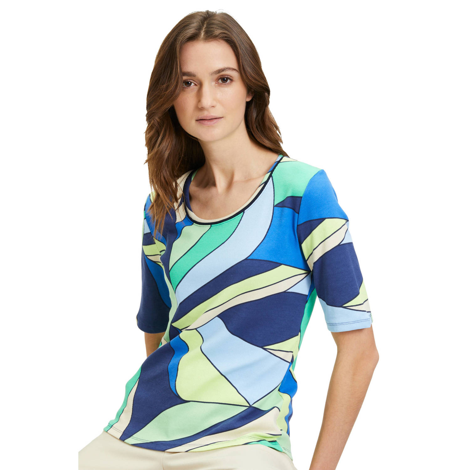 Betty Barclay top met all over print blue green