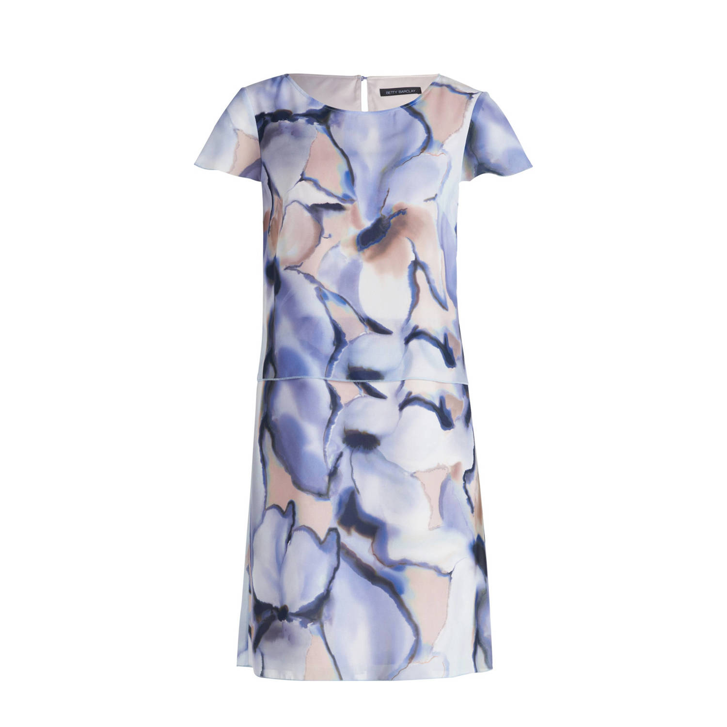 Betty Barclay jurk met all over print en plooien cream blue