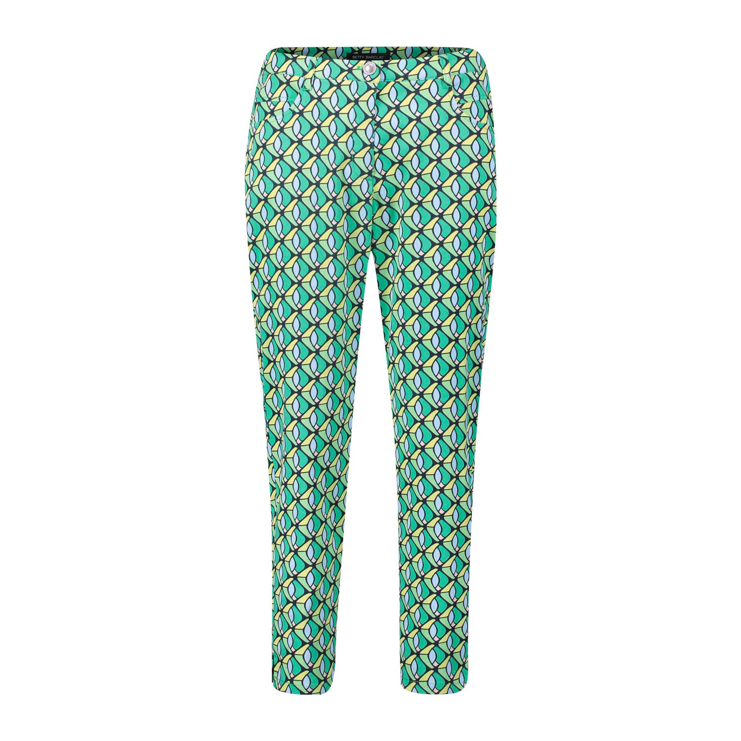 Betty Barclay regular fit pantalon met all over print green blue