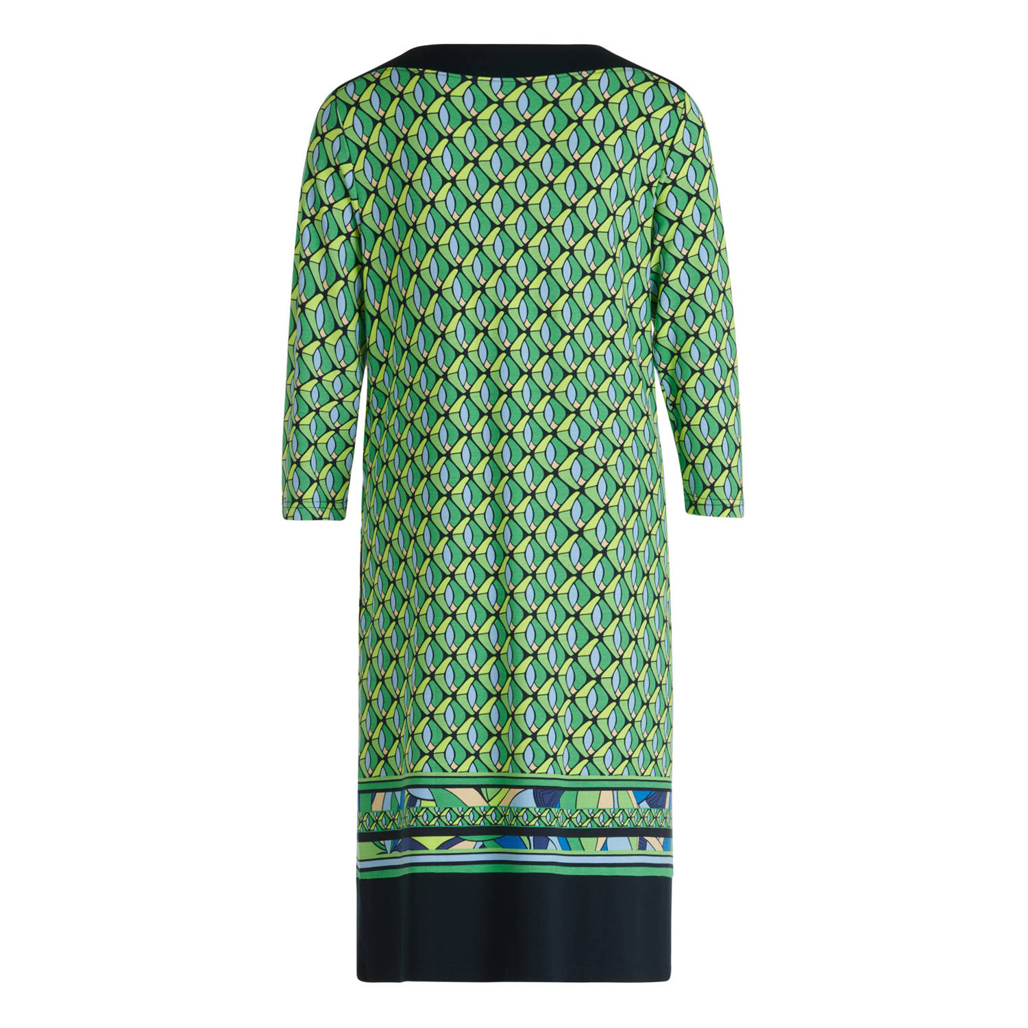 Betty Barclay jurk met all over print en open detail groen blauw
