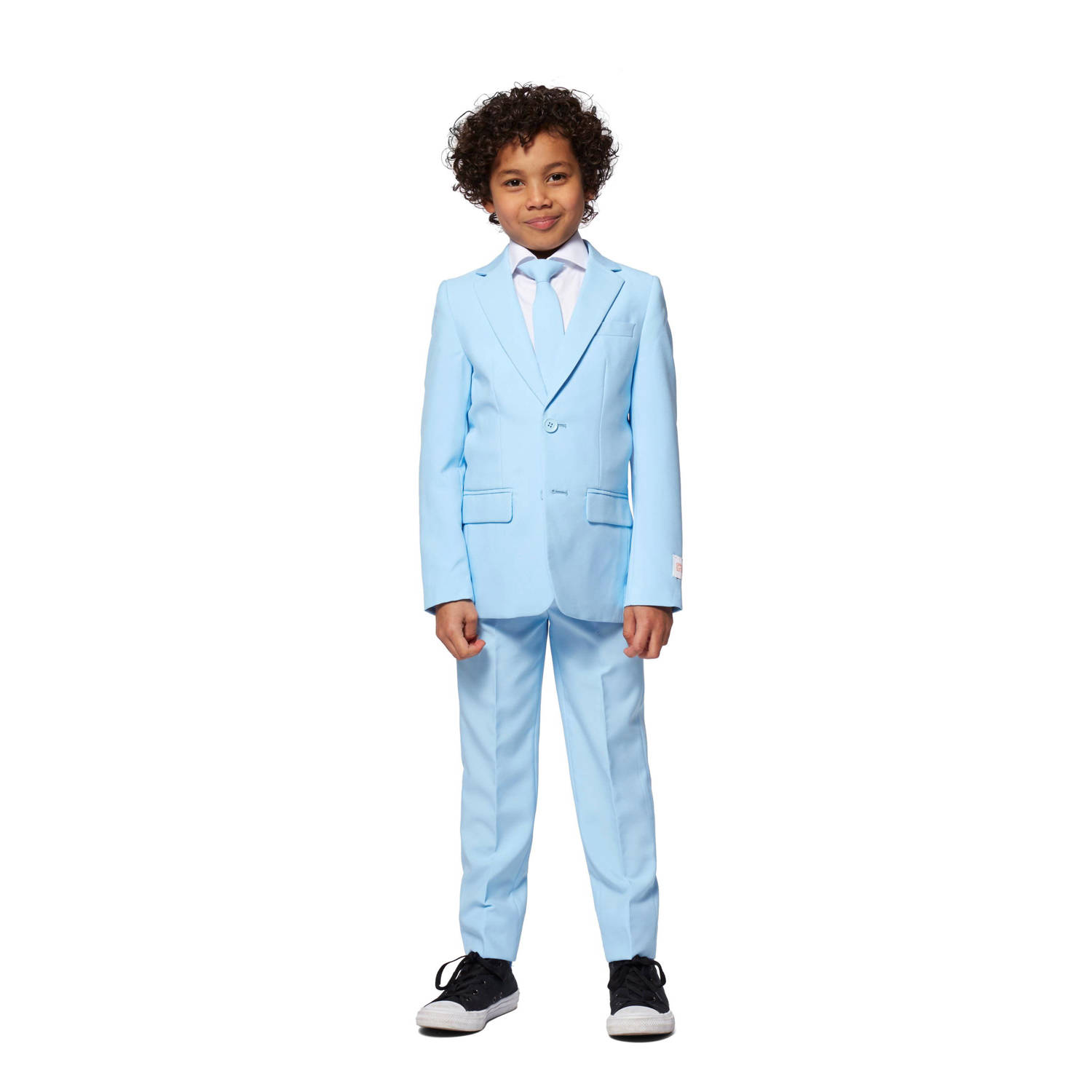 OppoSuits kostuum lichtblauw Jongens Polyester Reverskraag Effen 110 116