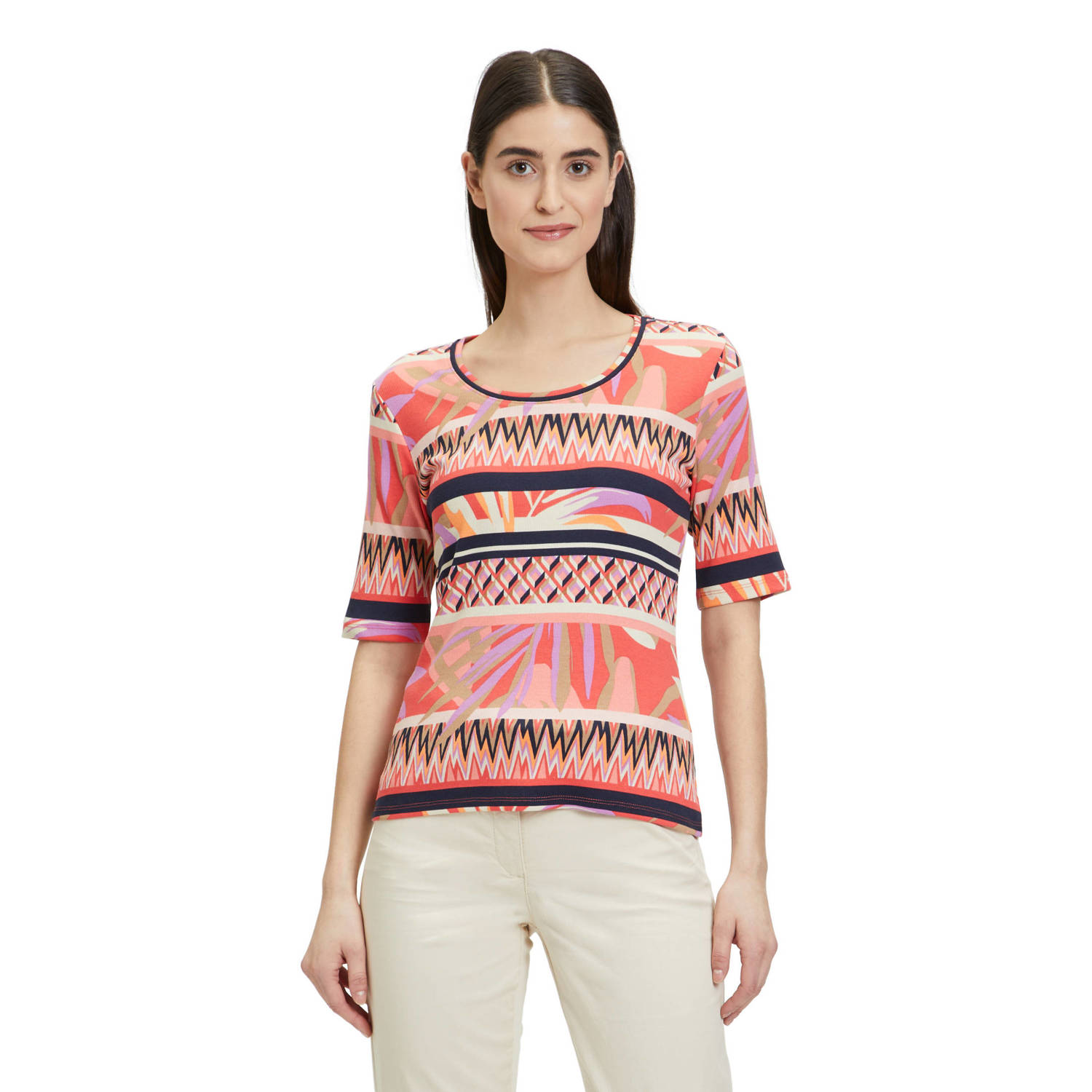 Betty Barclay top met all over print rood beige