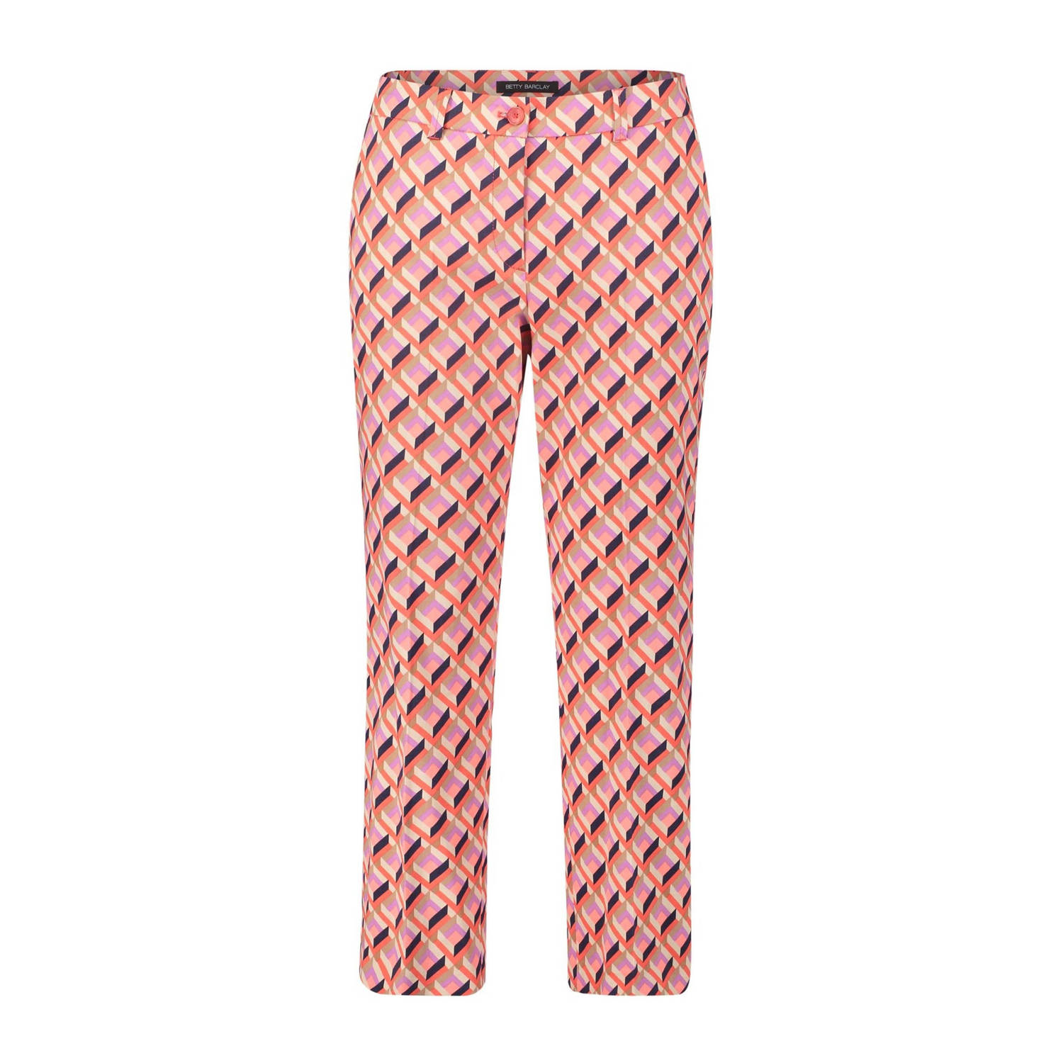 Betty Barclay regular fit broek met all over print rood beige