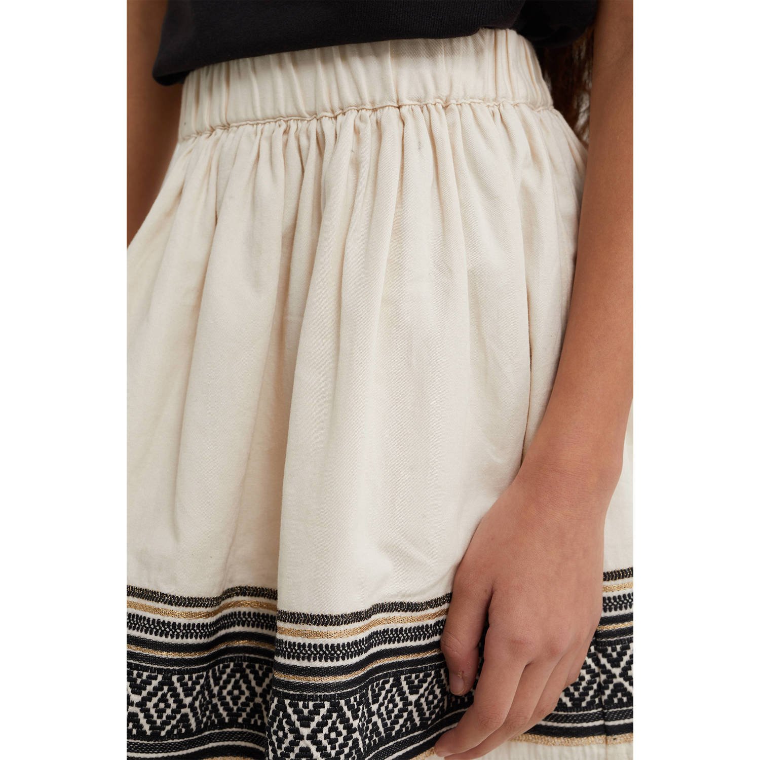 WE Fashion rok ecru zwart