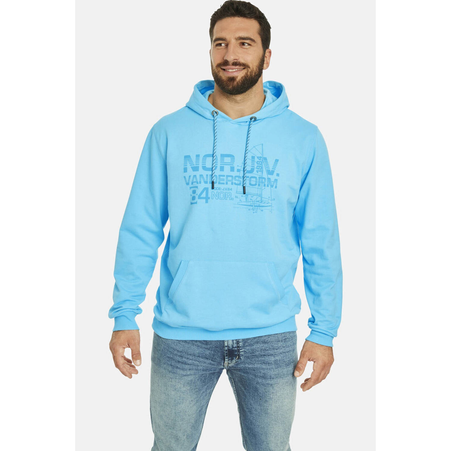 Jan Vanderstorm +FIT Collectie hoodie JEPPE Plus Size blauw