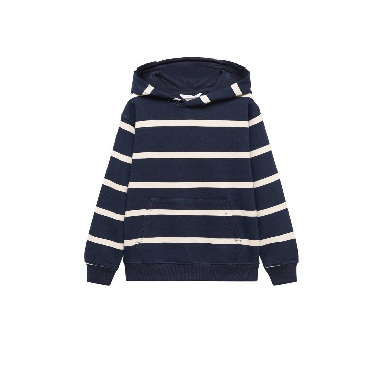 Mango Kids gestreepte hoodie marine wit