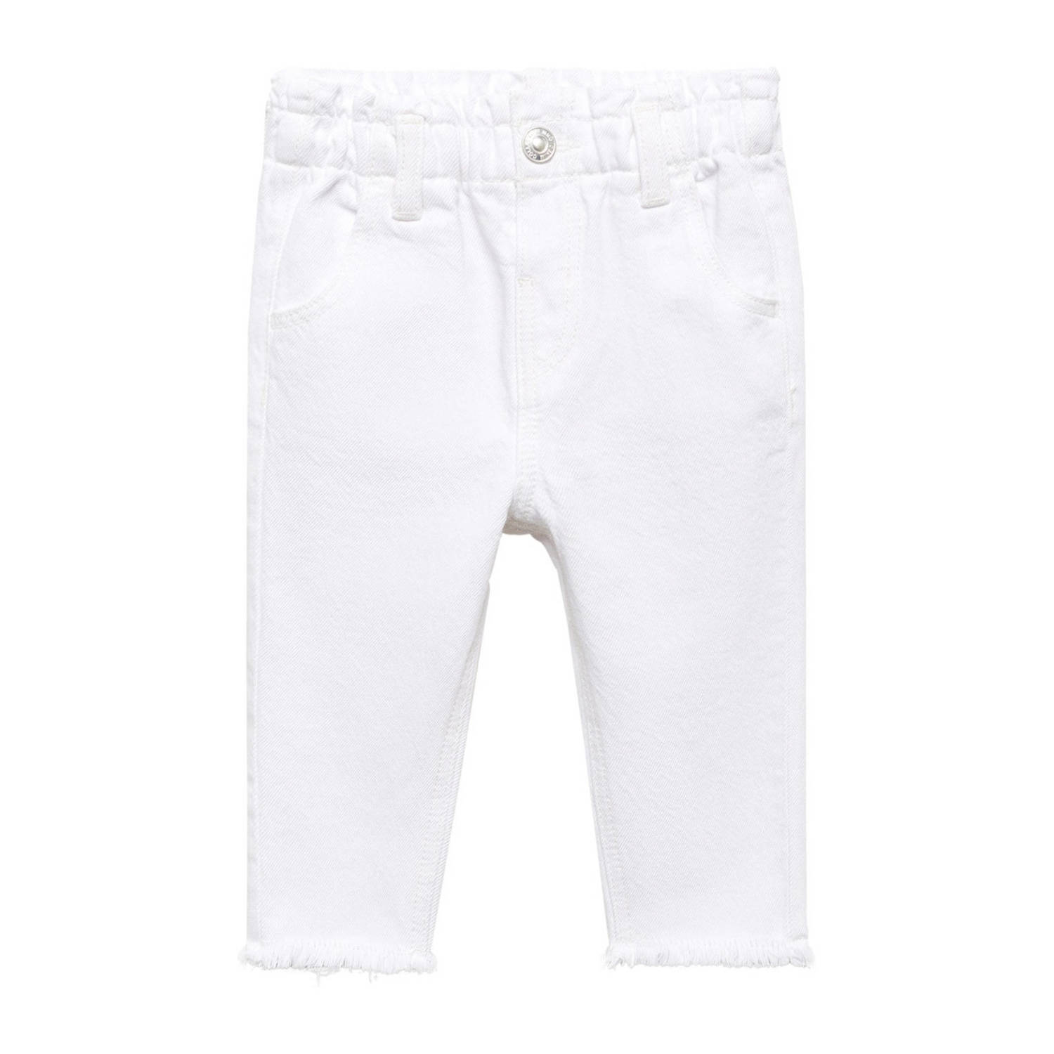 Mango Kids straight fit broek wit Jeans Meisjes Katoen Effen 104