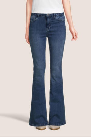 high waist flared jeans Novi dark blue denim