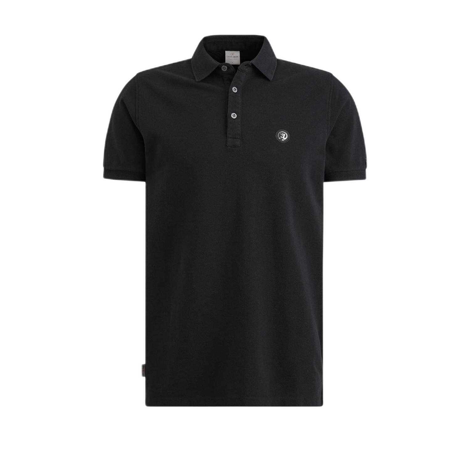 Cast Iron slim fit polo met logo zwart