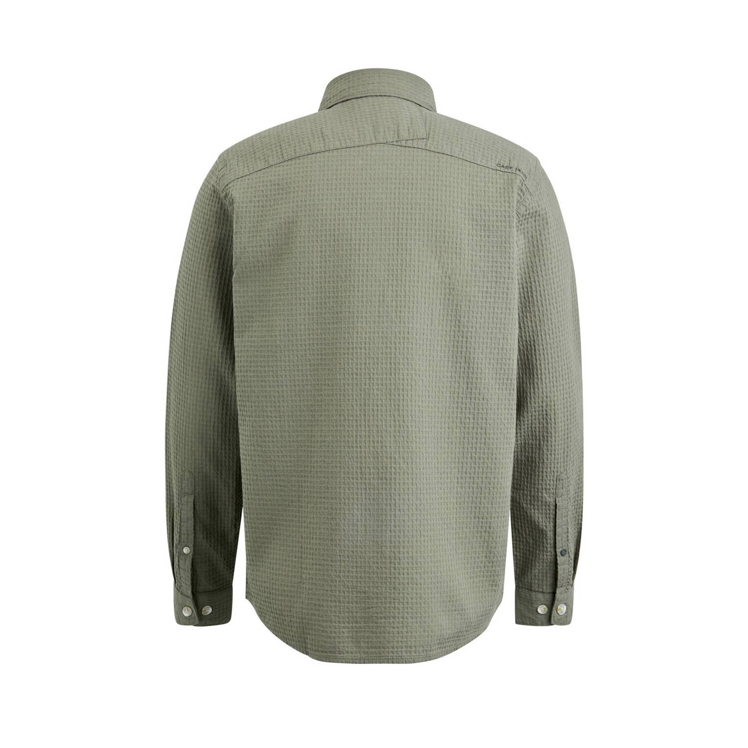 Cast Iron slim fit overhemd met wafelprint groen