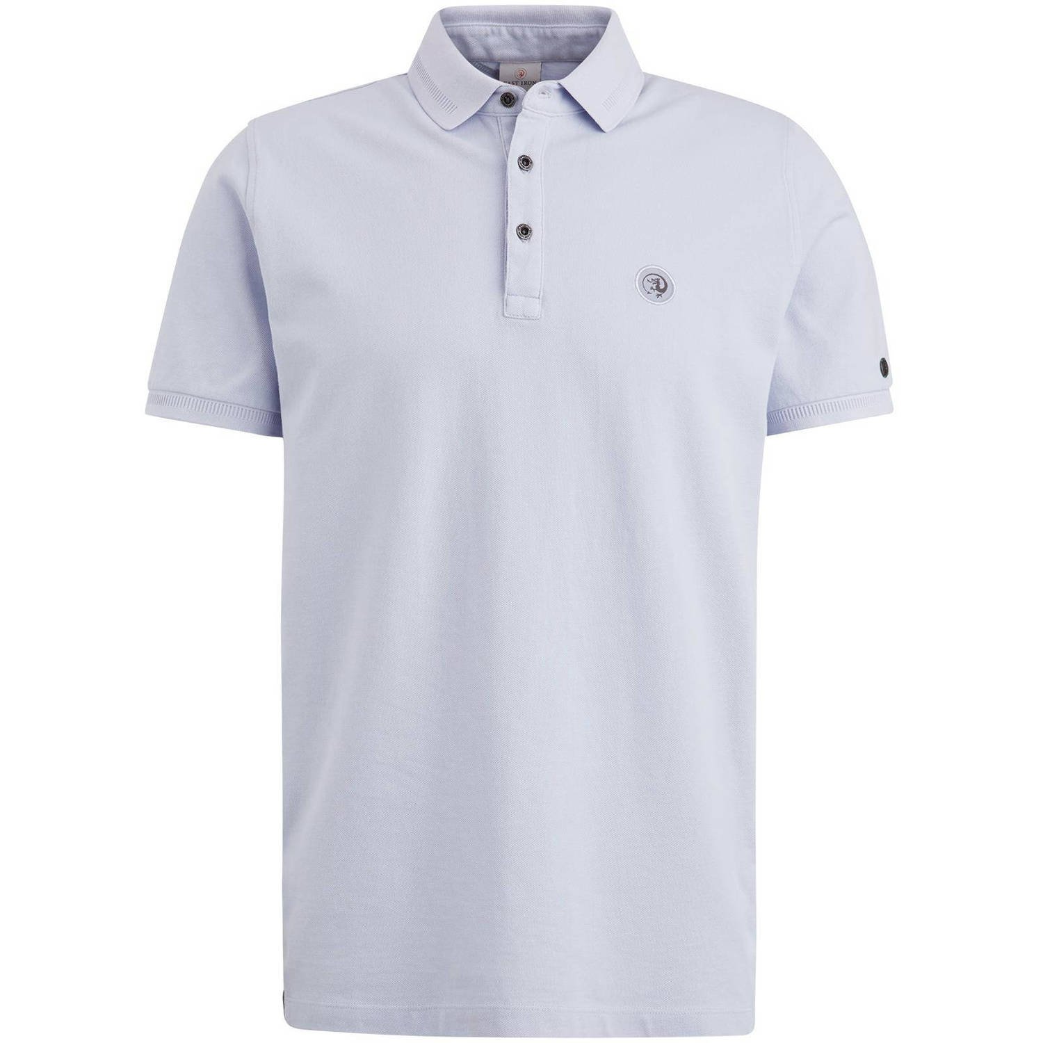 Cast Iron slim fit polo met logo lila