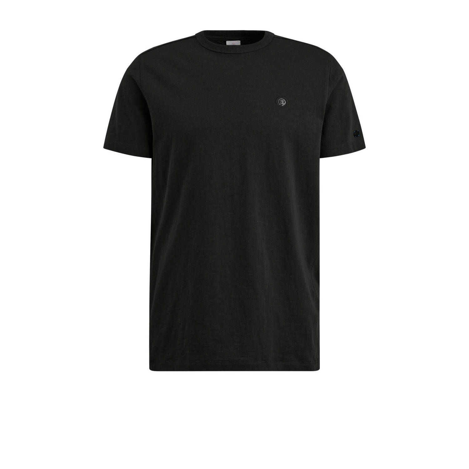 CAST IRON Heren Polo's & T-shirts Short Sleeve R-neck Organic Cotton Slub Essential Zwart