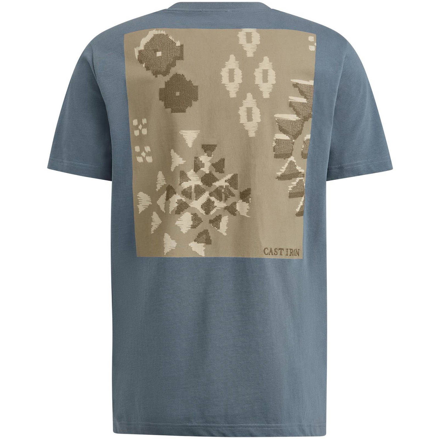Cast Iron T-shirt met backprint blauw