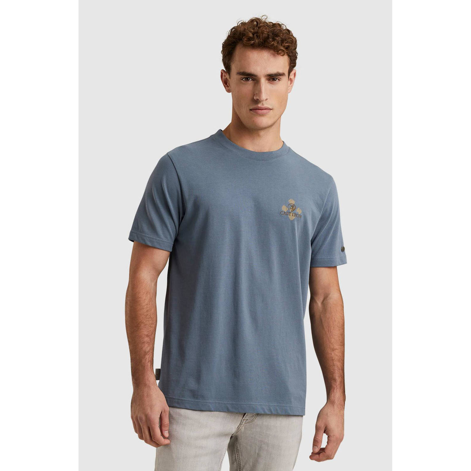 Cast Iron T-shirt met backprint blauw