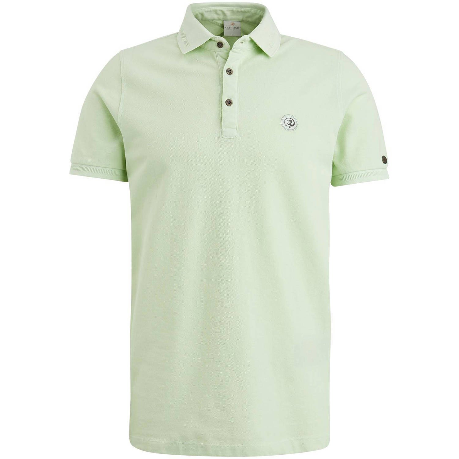 Cast Iron slim fit polo met logo lichtgroen