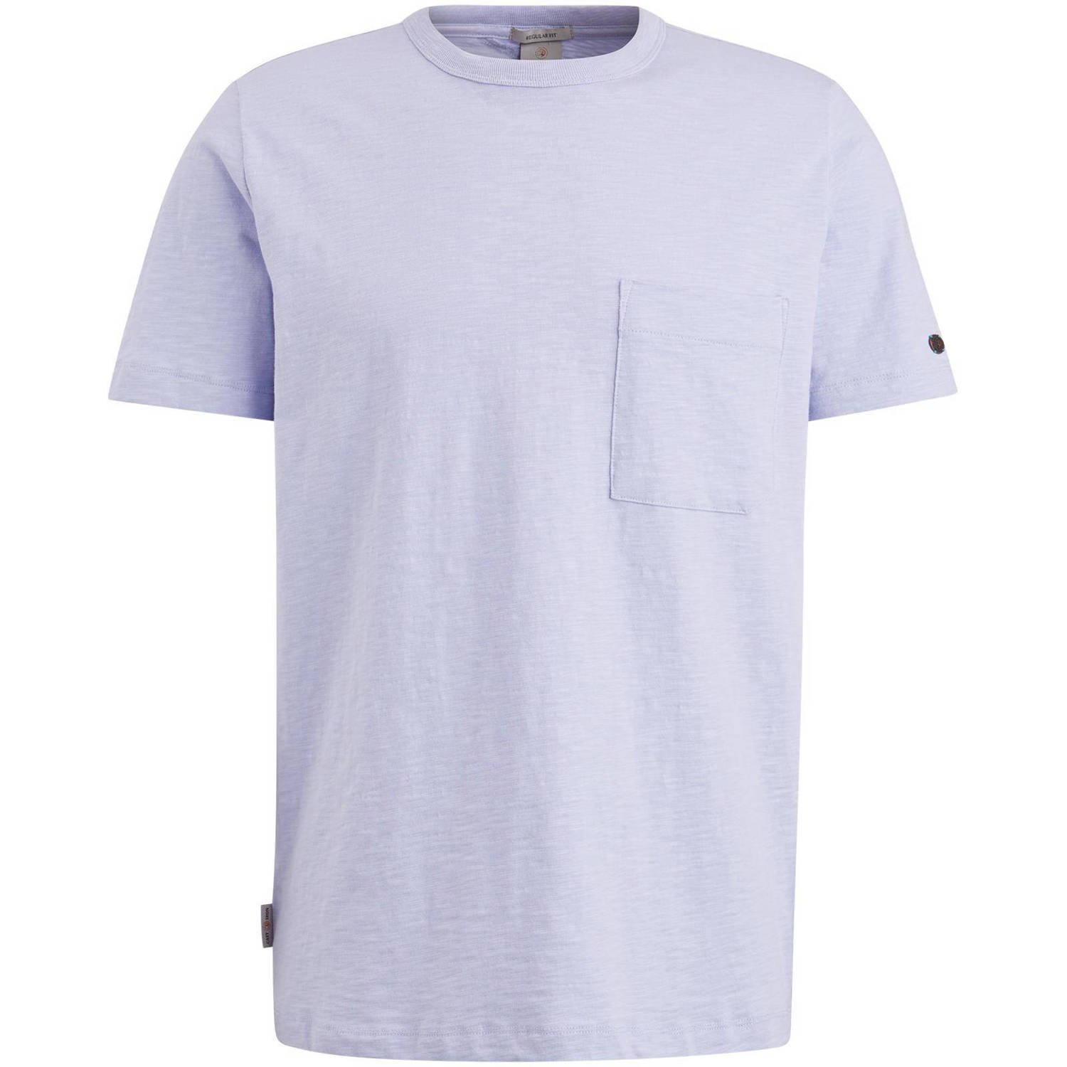CAST IRON Heren Polo's & T-shirts Short Sleeve R-neck Regular Fit Cotton Slub Lila