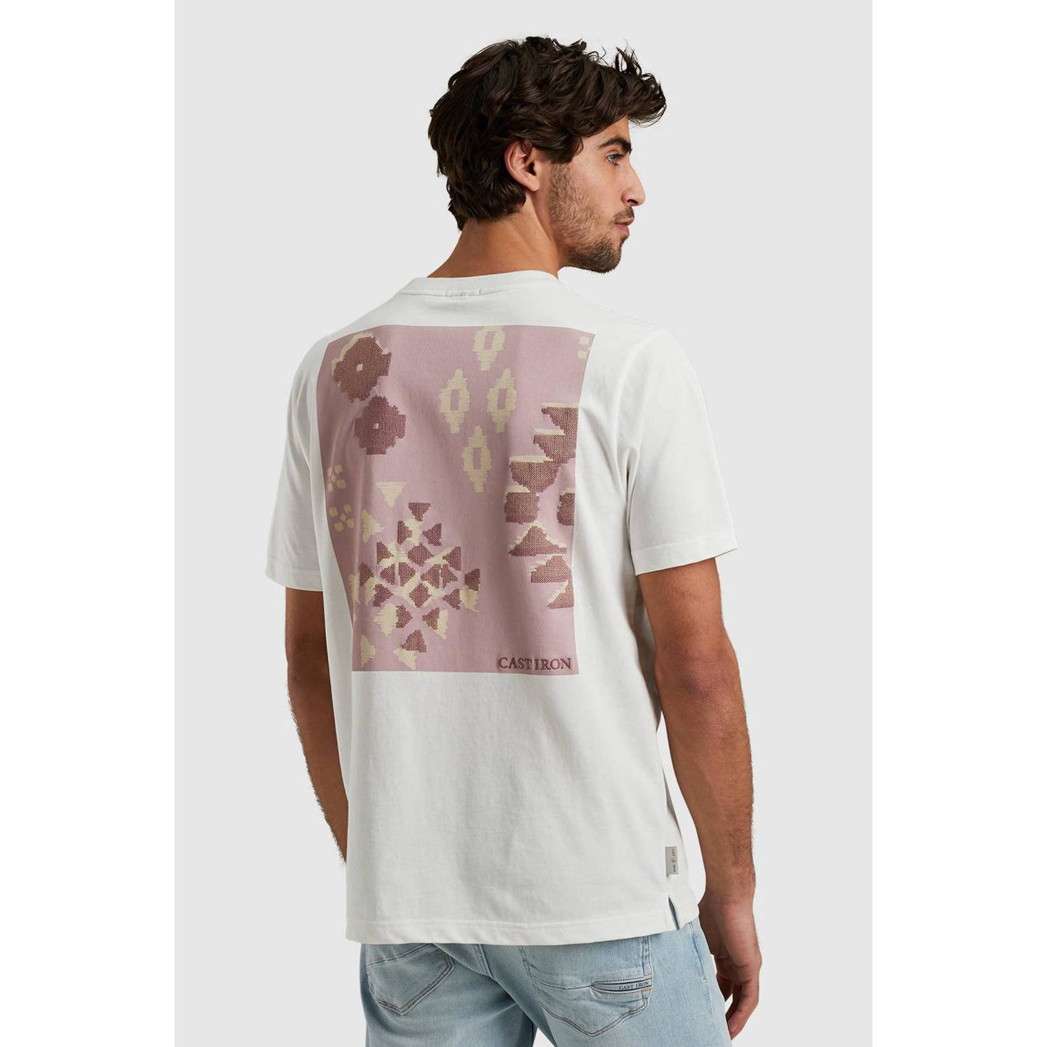 Cast Iron T-shirt met backprint wit