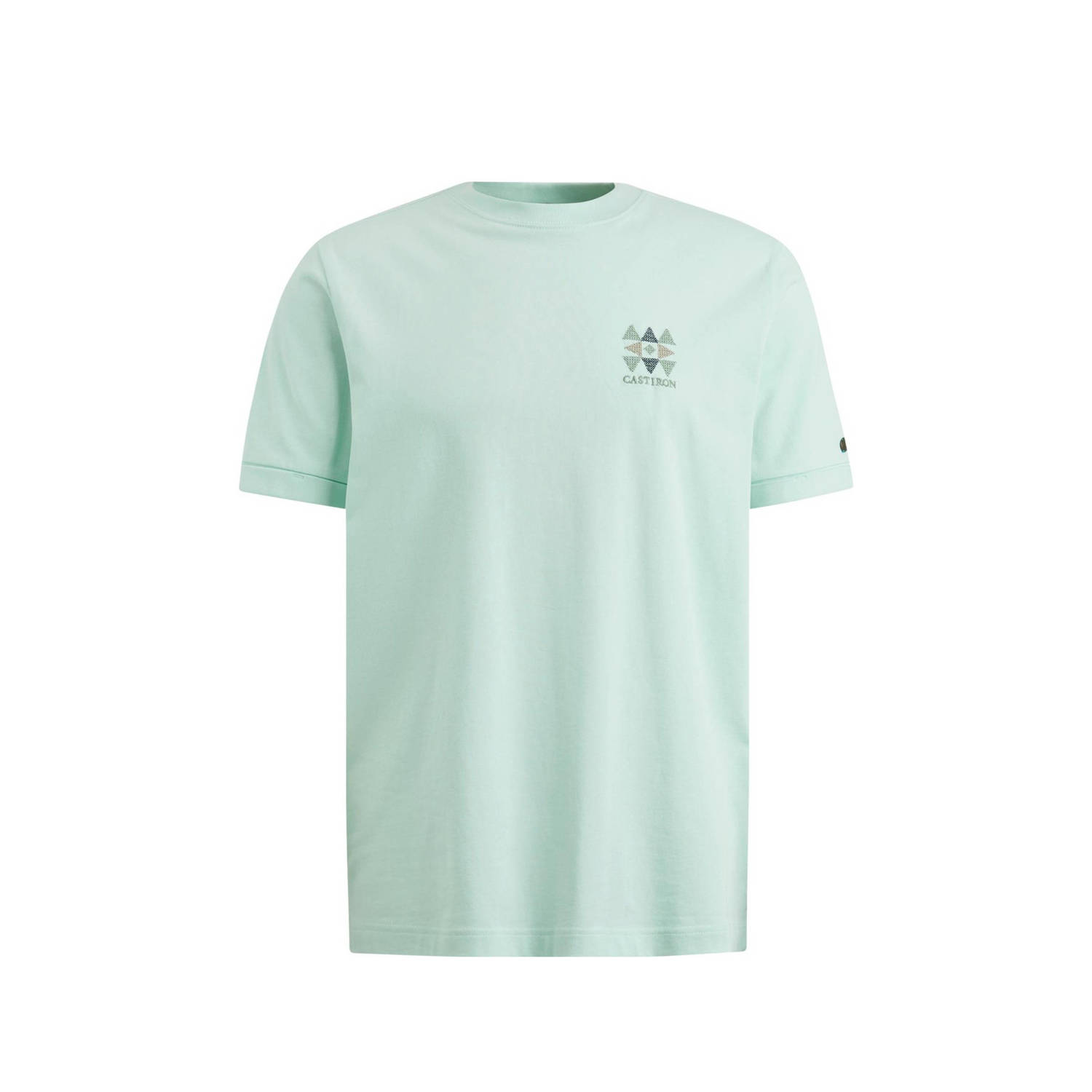 Cast Iron T-shirt met backprint en borduursels groen