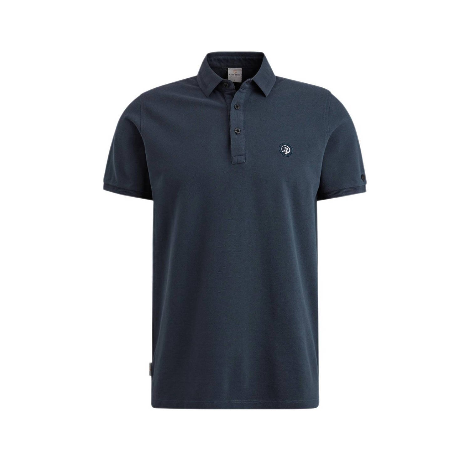 CAST IRON Heren Polo's & T-shirts Short Sleeve Polo Organix Cotton Pique Essential Donkerblauw