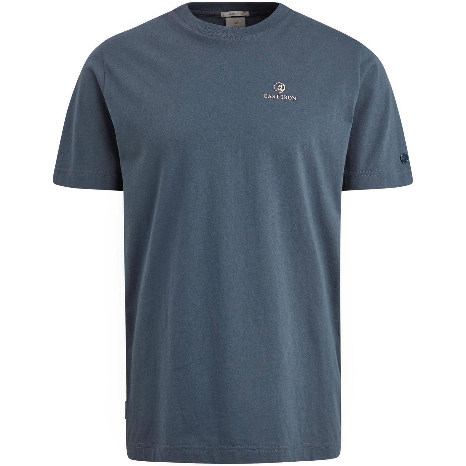 Cast Iron regular fit T-shirt met backprint grijsblauw