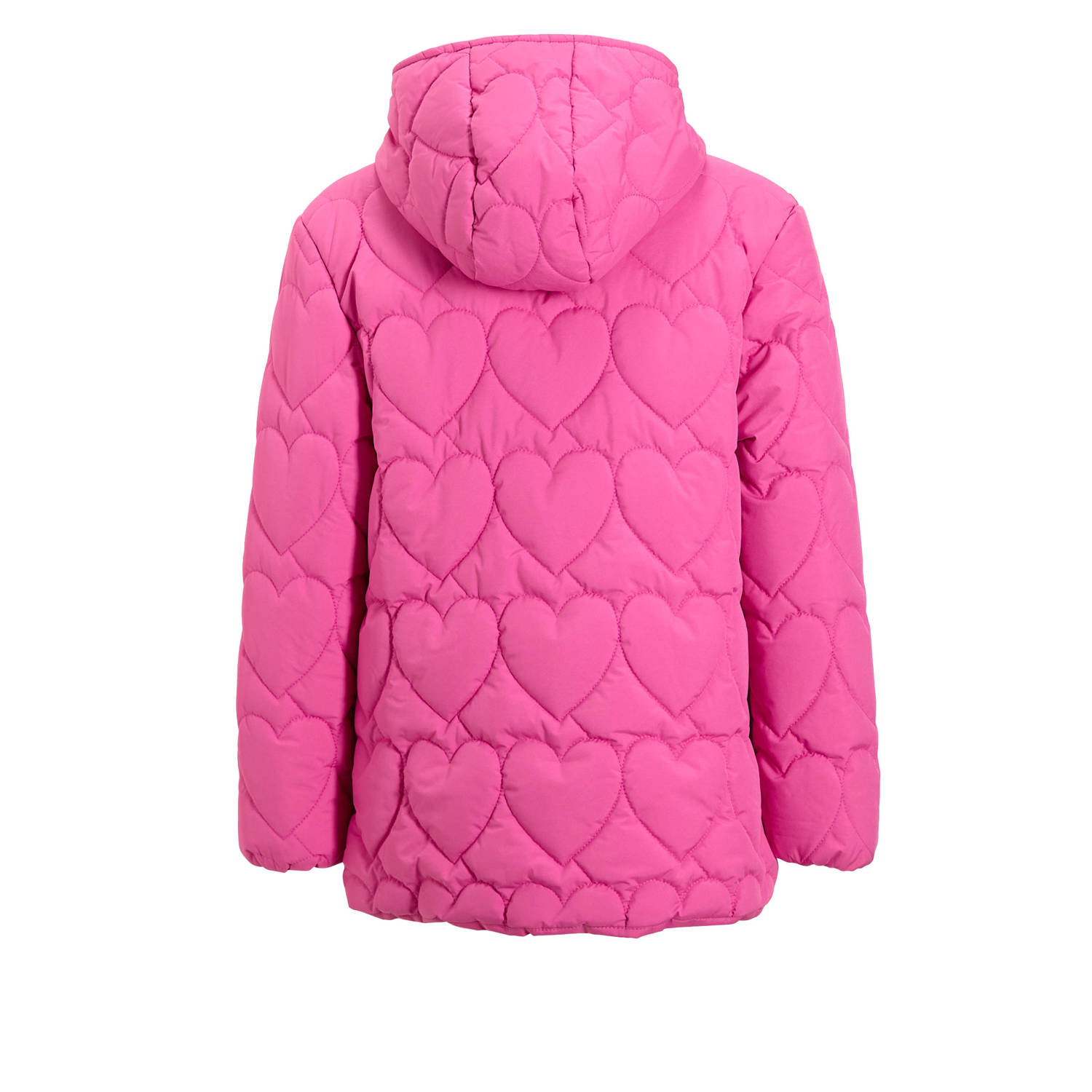 Orange Stars gewatteerde winterjas Rachael met hartjes roze
