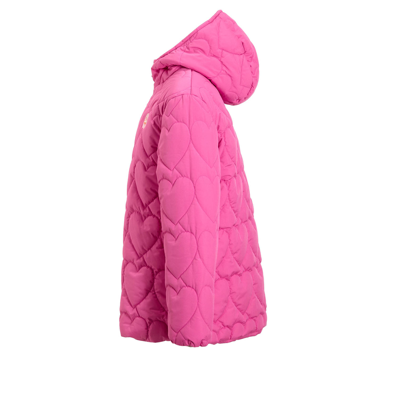 Orange Stars gewatteerde winterjas Rachael met hartjes roze