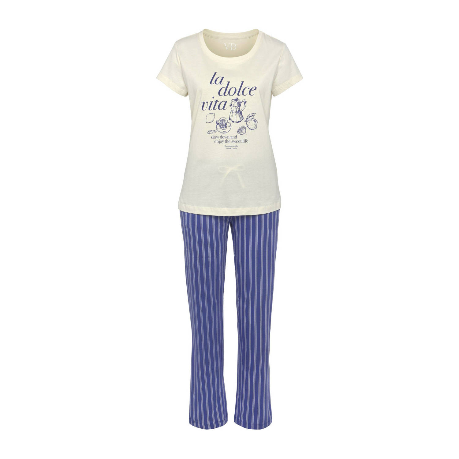 Vivance Dreams Pyjama met fijn streepdessin (set 2-delig)