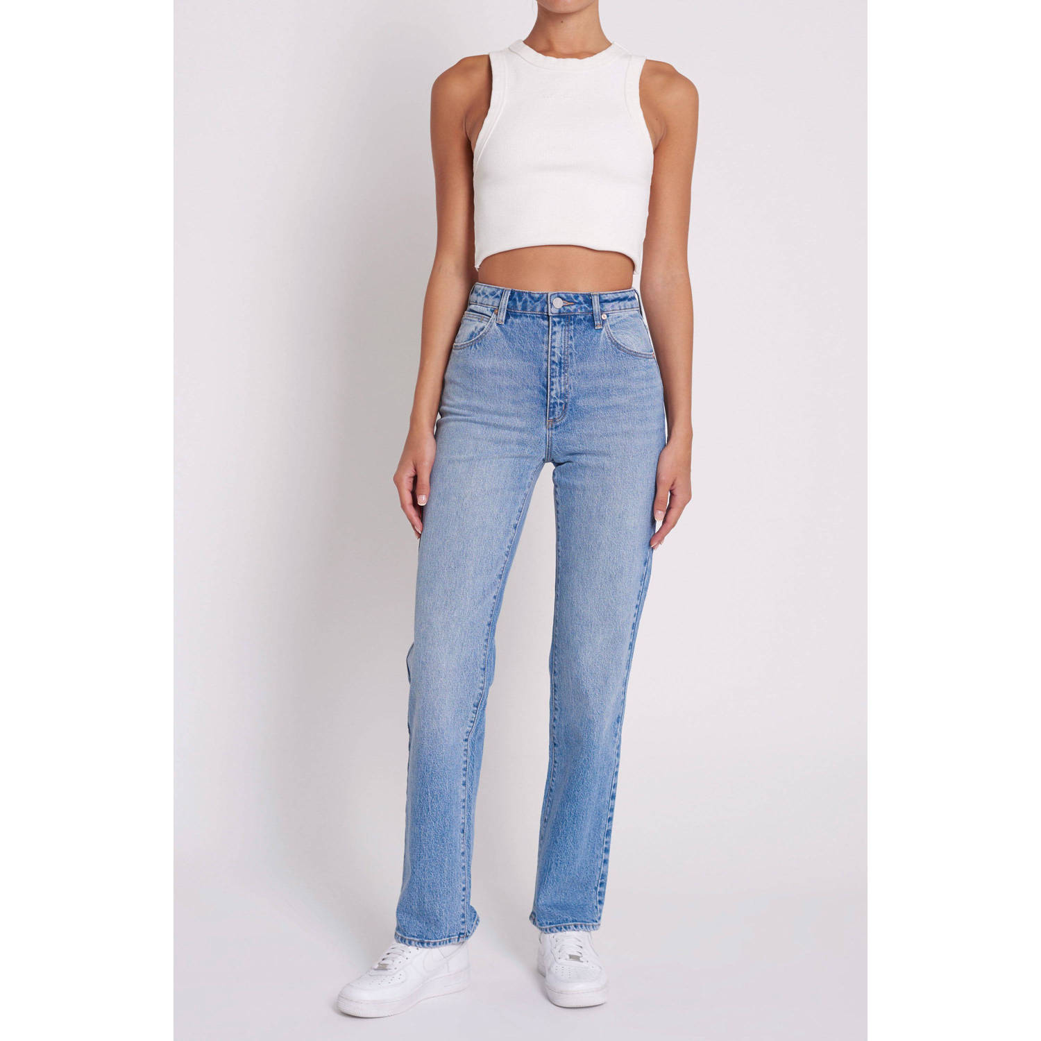 Abrand Jeans high waist straight leg jeans A 94 HIGH STRAIGHT TALL DAKOTA medium blue denim