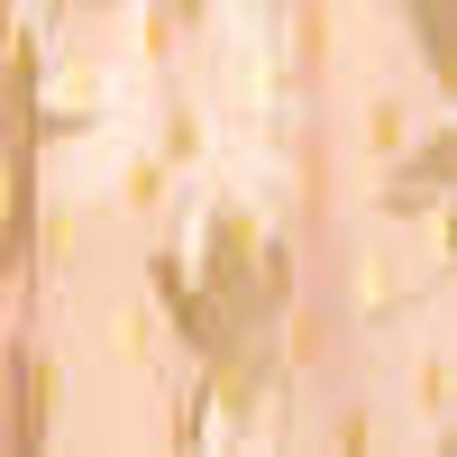 LOLALIZA jurk met bladprint beige goud