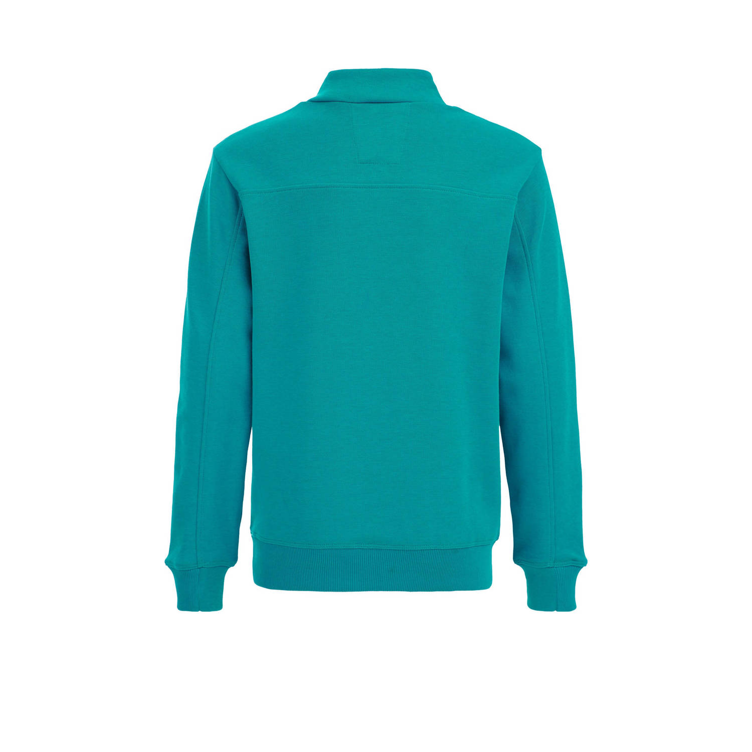 WE Fashion sweater met printopdruk blauwgroen