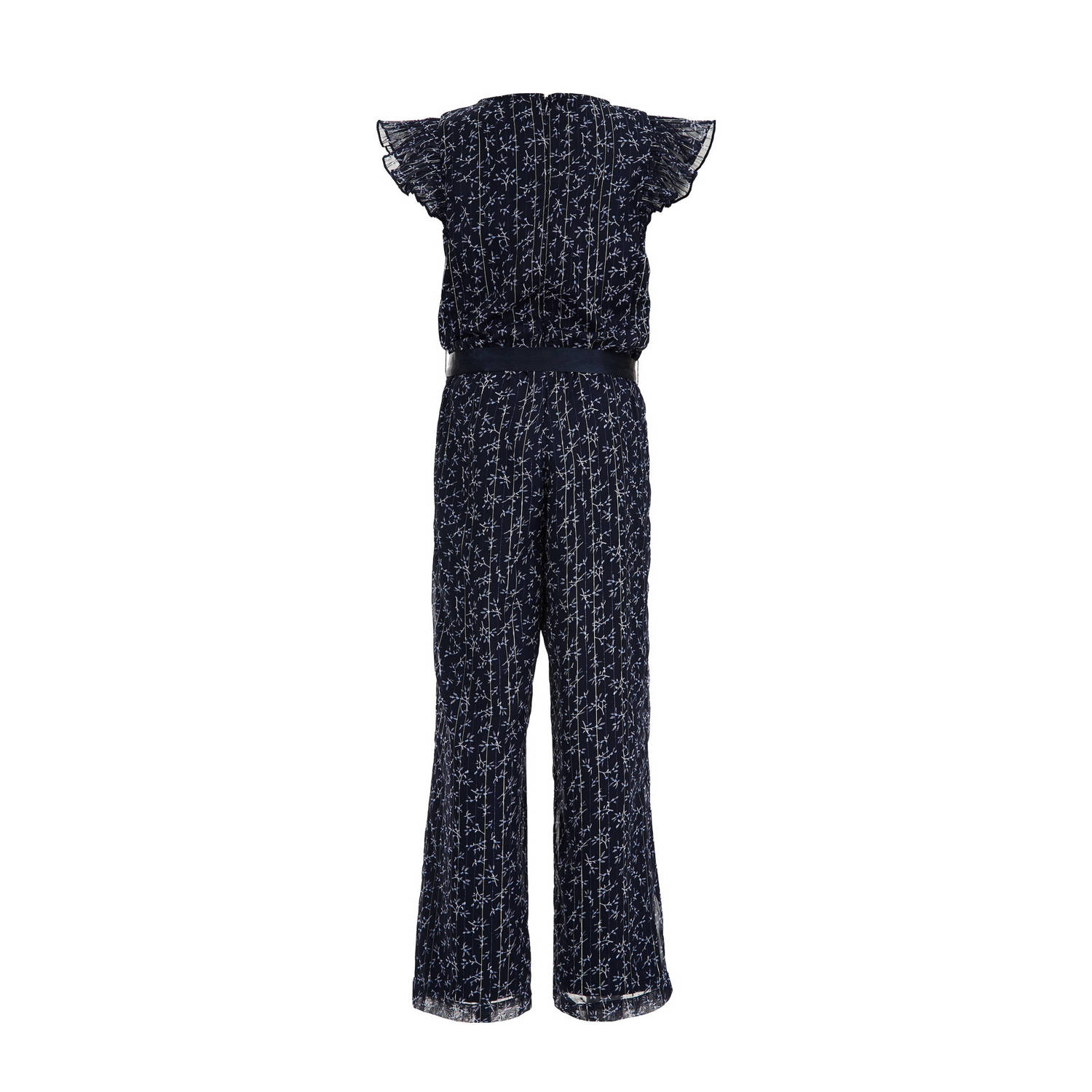 WE Fashion gebloemde jumpsuit donkerblauw