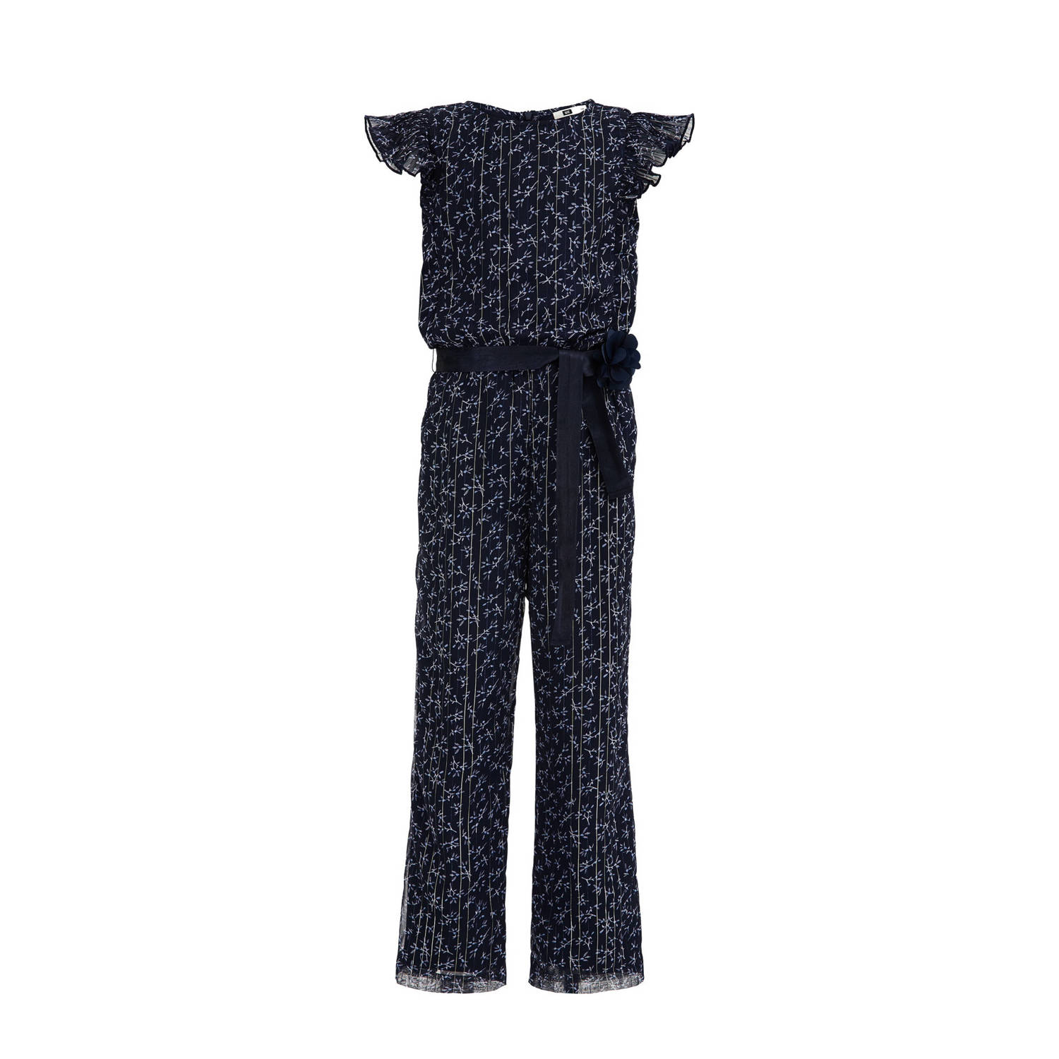 WE Fashion gebloemde jumpsuit donkerblauw