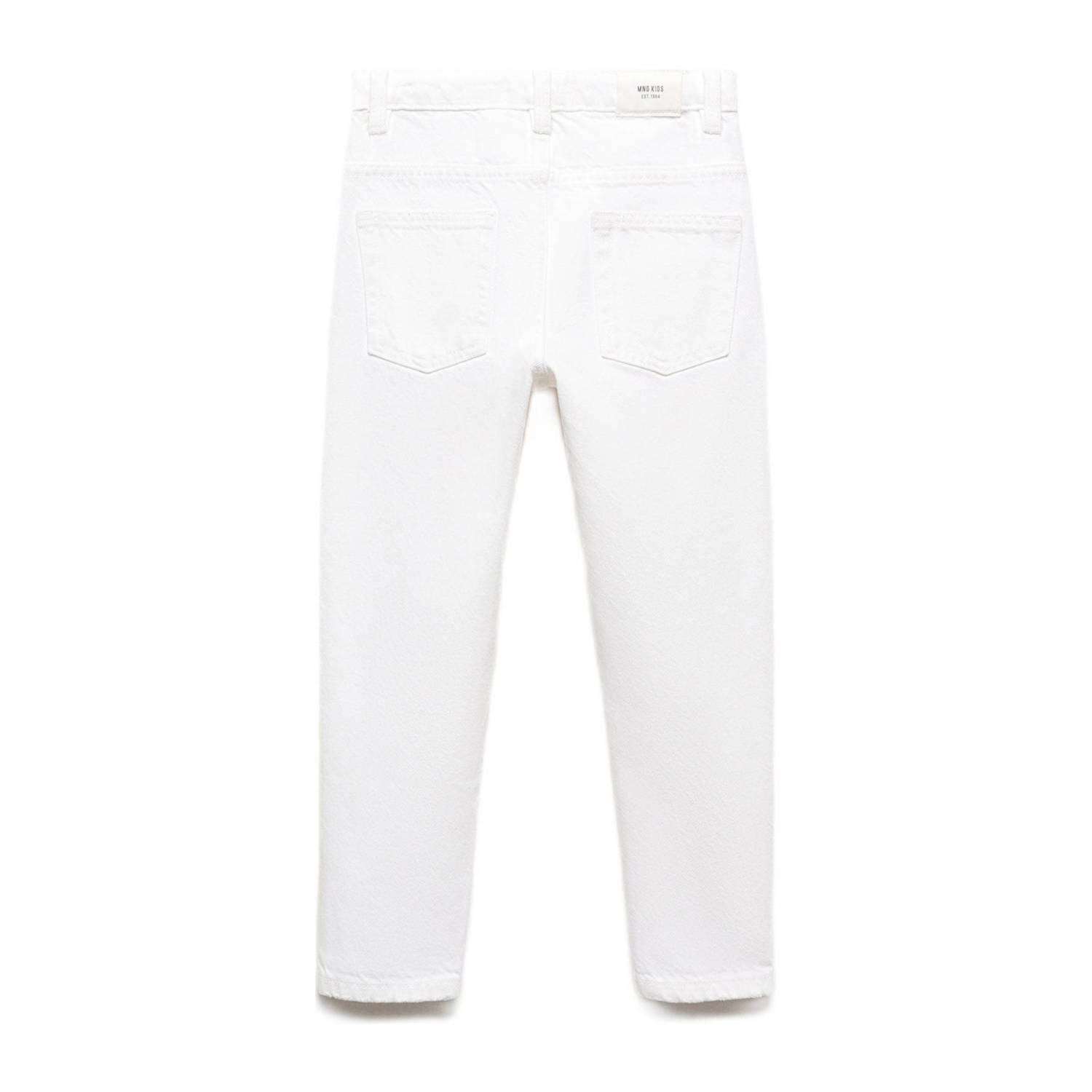 Mango Kids slim fit jeans met slijtage wit