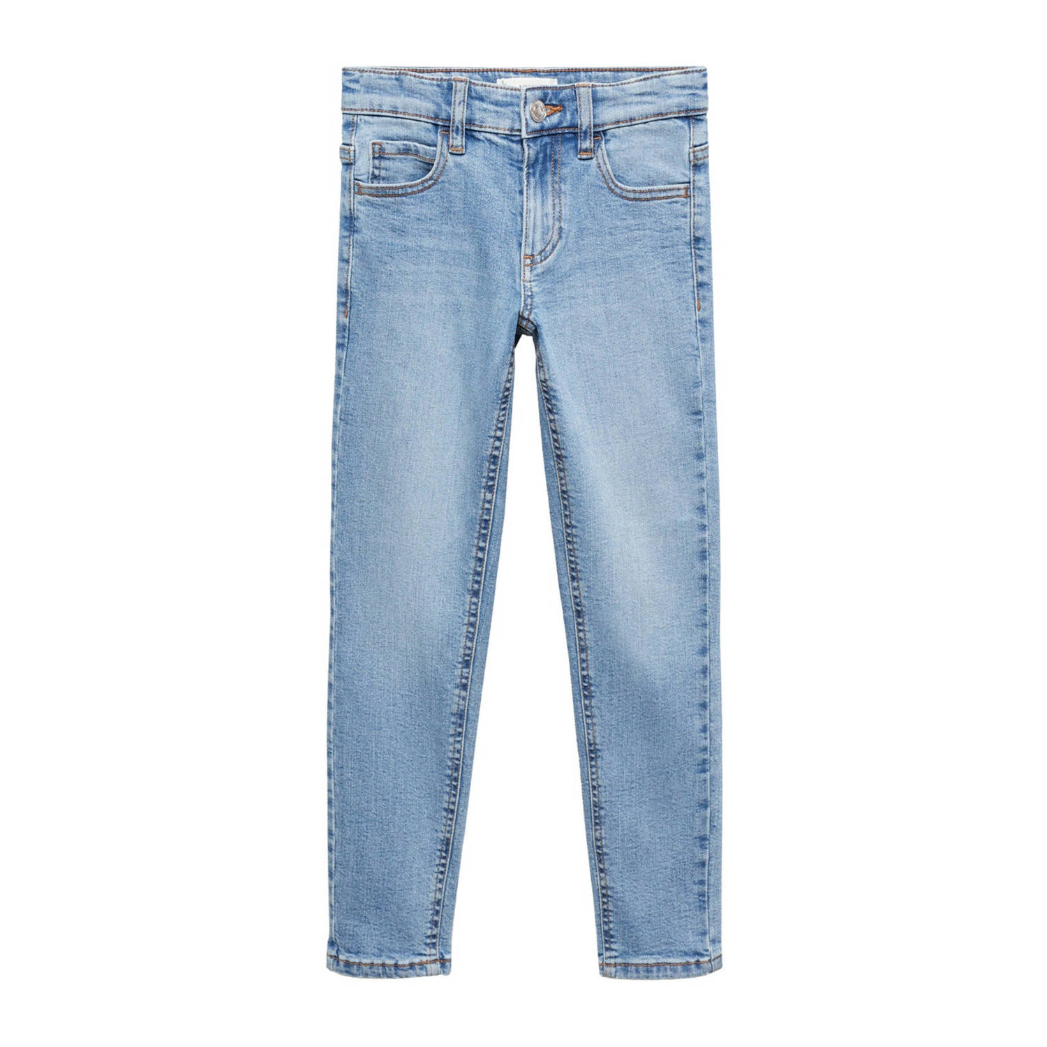 Mango Kids slim fit jeans light blue denim Blauw Effen 134