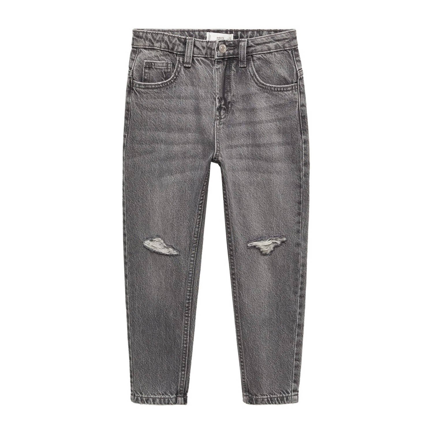 Mango Kids straight fit jeans changeant grijs Jongens Katoen Effen 116