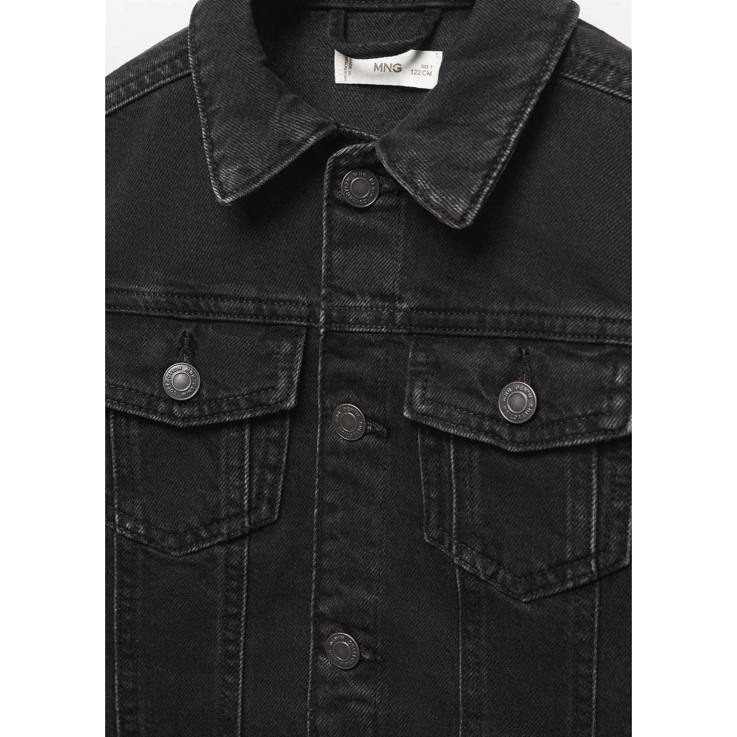 Mango Kids spijkerjas black denim