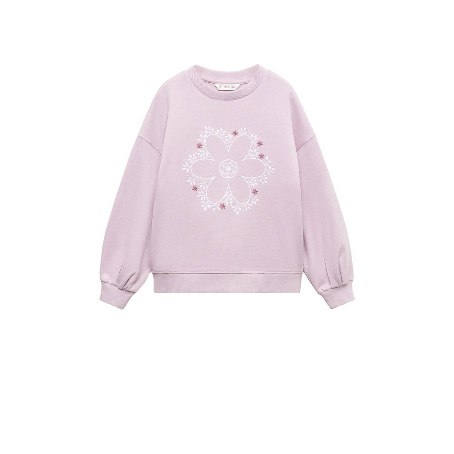 Mango Kids sweater met printopdruk pastelpaars