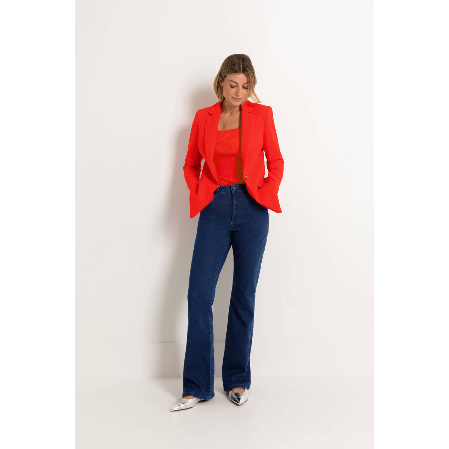 Claudia Sträter flared jeans blauw